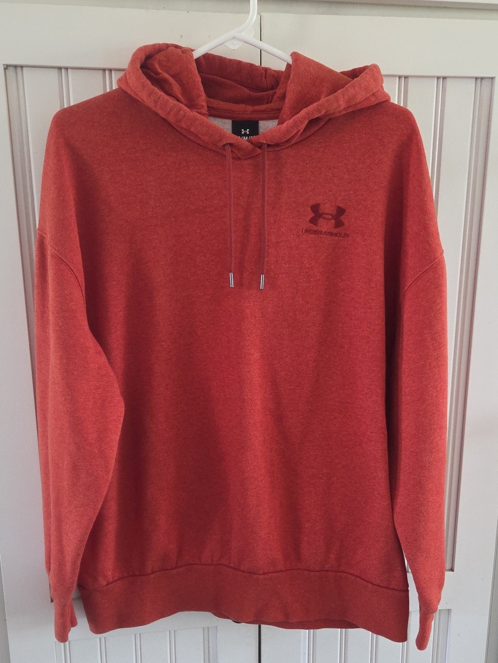 Under Armour Men's Heathered Rust Red Orange Hooded Sweatshirt